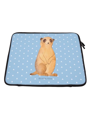 Mr. & Mrs. Panda Laptop Tasche Erdmännchen ohne Spruch in Blau Pastell