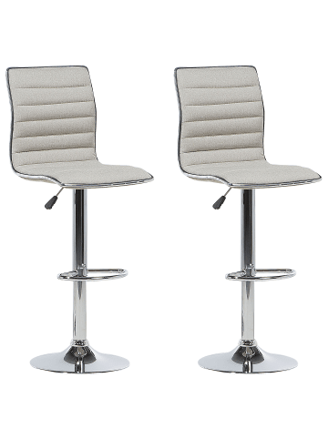 Beliani 2er-Set Drehhocker LUCERNE in Beige/Silber