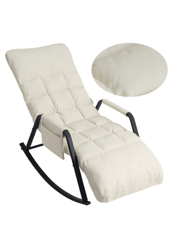 Home Nature Wohnkonzept Relaxliege Liegestuhl in Creme 150x62x104 cm