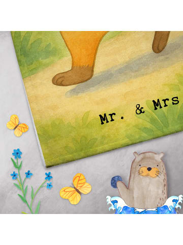 Mr. & Mrs. Panda Frotteetuch Fuchs Joggen Design ohne Spruch in Weiß