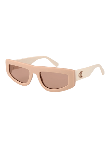 CALVIN KLEIN JEANS Unisex Sonnenbrille Rechtwinklig Beige