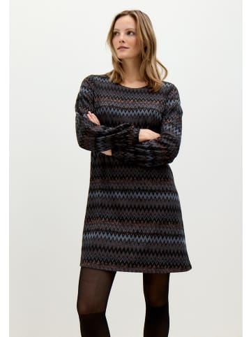 More & More gemustertes, weites Shirt-Schlupfkleid in lurex zickzack jersey