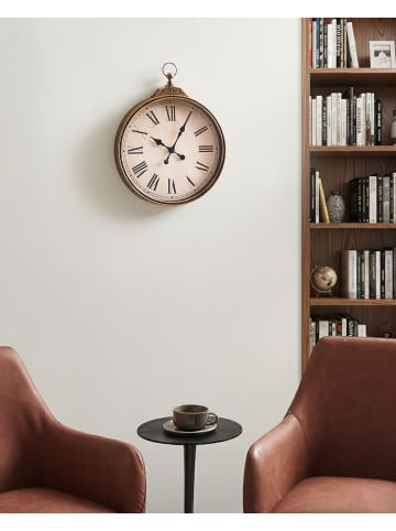 Beliani Wanduhr GANDIA in Gold/Schwarz/Beige - (W) 40 x (H) 51 x (L) 5 cm