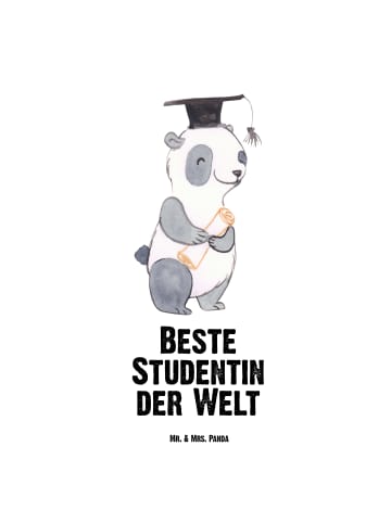 Mr. & Mrs. Panda Wasserflasche Pinguin Beste Studentin der Welt ... in Weiß