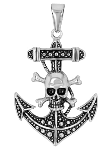 Adeliás Herren Anhänger – Totenkopfanhänger aus Edelstahl in silber