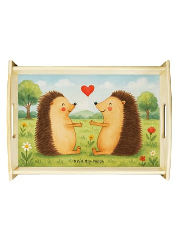 Mr. & Mrs. Panda Dekotablett Igel Liebe Design ohne Spruch in Weiß