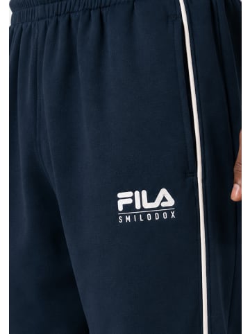 SMILODOX Jogginghose Iseo in Dunkelblau/Weiß