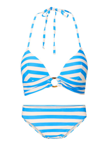 Linga Dore padded bikiniset Triangle in Ortensia blue stripe