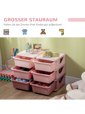 HOMCOM Schubladenschrank in Rosa 37L x 37B x 76H cm