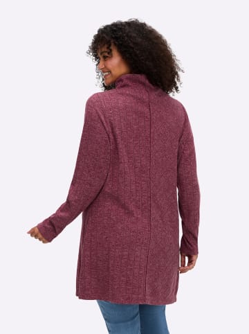 sheego by Joe Browns Longpullover in bordeaux-meliert
