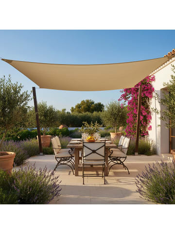 relaxdays Sonnensegel in Beige - 2 x 2 m