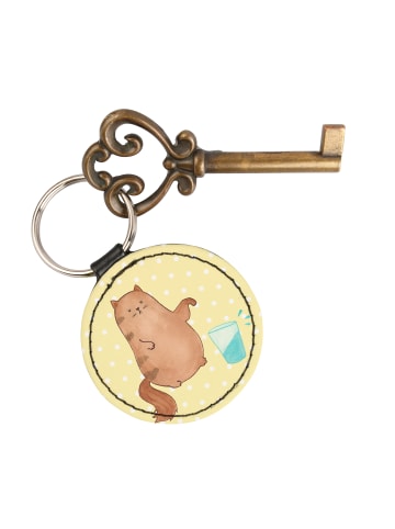 Mr. & Mrs. Panda Anhänger Katze Wasserglas ohne Spruch in Gelb Pastell