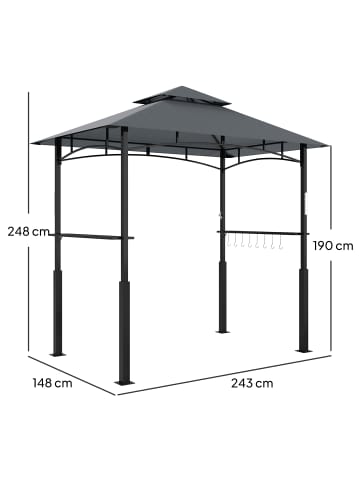 Outsunny Grillpavillon 243L x 148B x 248H cm Dunkelgrau