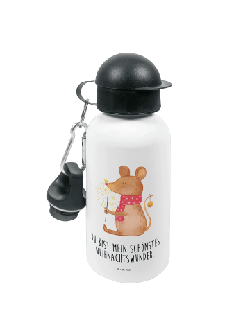Mr. & Mrs. Panda Kindertrinkflasche Maus Weihnachten mit Spruch in Weiß