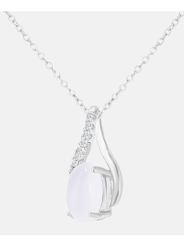 Diamant L'éternel Halskette mit Anhänger aus 375 Weißgold mit Diamant mit Opal