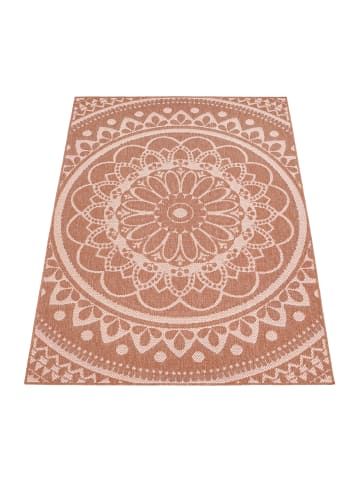 KADIMA DESIGN Teppich Kurzflor Mandala Wohnzimmer in Apricot