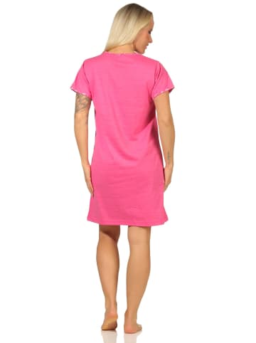 NORMANN kurzarm Nachthemd in pink