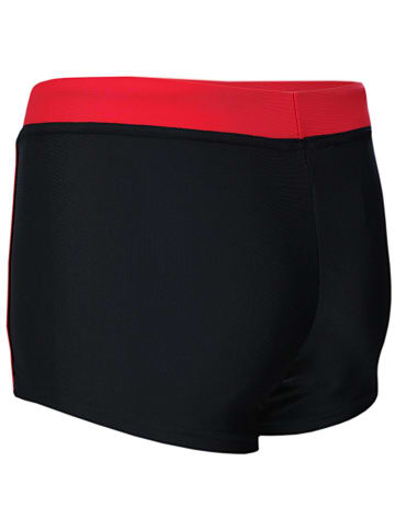 Aquarti Jungen Kinder Badehose Seitliche Paspel in schwarz/rot