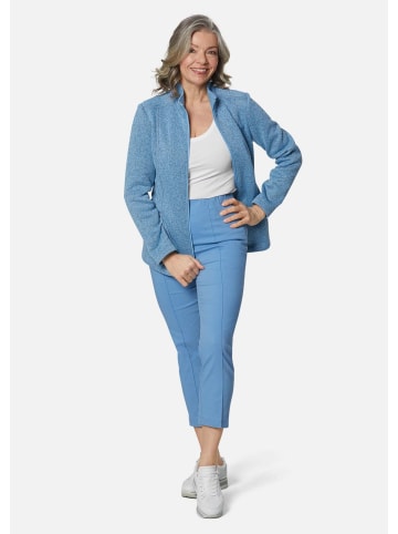 GOLDNER Kuschelweiche Strickfleece-Jacke in pazifikblau / melange