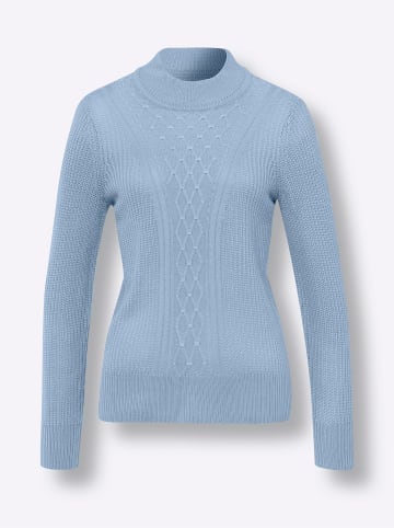 Sieh an! Stehkragenpullover in eisblau