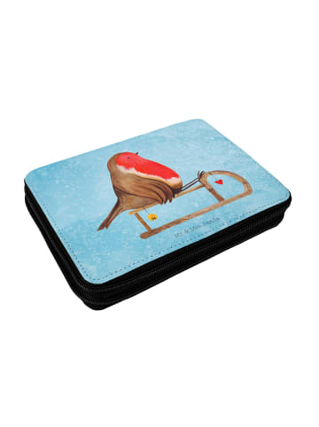 Mr. & Mrs. Panda Etui Rotkehlchen Schlitten ohne Spruch in Eisblau