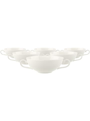 Villeroy & Boch 6er Set Suppen-Obertassen Royal 200 ml weiß in weiß