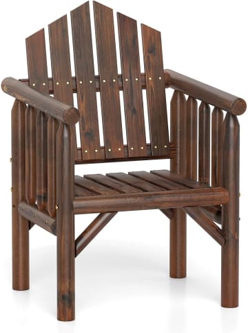 COSTWAY Gartenstuhl Holz in Braun