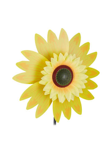 relaxdays 5 x Windrad Sonnenblume in Gelb