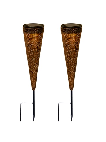 näve Solarleuchte "PAULA" in braun - (L)8.5 cm x (B)8.5 cm x (H)40 cm