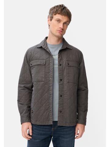Camel Active Overshirt mit Rautenmuster in Graphitgrau