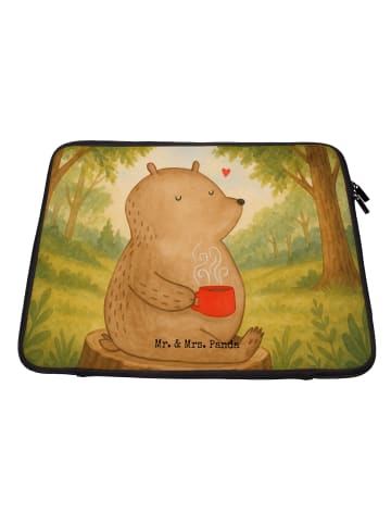 Mr. & Mrs. Panda Laptophülle Bär Kaffee Design ohne Spruch in Weiß