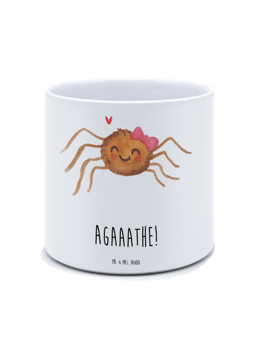 Mr. & Mrs. Panda Blumenübertopf Spinne Agathe Freude mit Spruch in Weiß