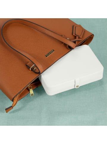 relaxdays Schmuckkästchen in Weiß - (B)21 x (H)4,5 x (T)14,5 cm