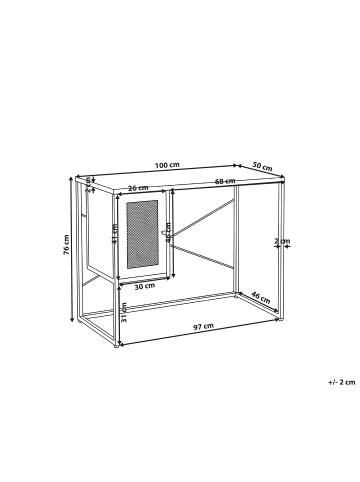 Beliani Schreibtisch HARJO in Schwarz - (W) 100 x (H) 76 x (L) 50 cm