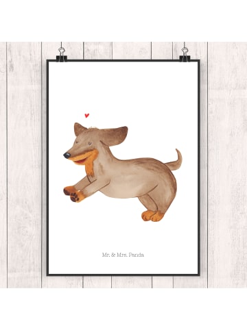 Mr. & Mrs. Panda Bild Hund Dackel ohne Spruch in Weiß