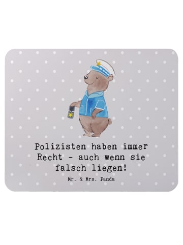 Mr. & Mrs. Panda Mousematte Polizist Humor mit Spruch in Grau Pastell