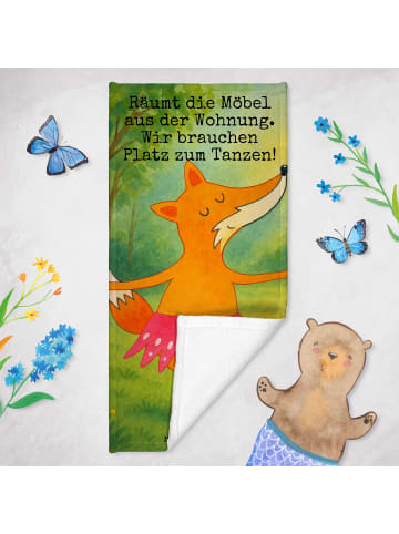Mr. & Mrs. Panda Badehandtuch Fuchs Ballerina Design mit Spruch in Türkis Pastell