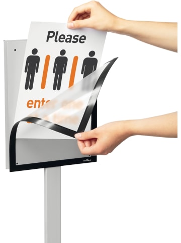 Durable Bodenständer Info Stand Basic A4 Präsentation und Leitsystem dunkelgrau