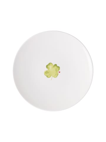Villeroy & Boch Frühstücksteller Good Luck With Love in Weiß-Grün ø 21,2 cm in weiß-grün