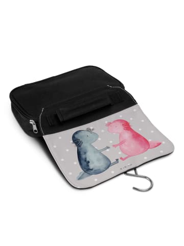 Mr. & Mrs. Panda Kosmetiktasche Axolotl Liebe ohne Spruch in Grau Pastell