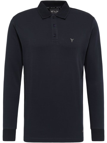 Carlo Colucci Langarm-Poloshirt Corneanu in Navy