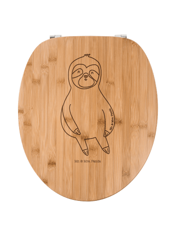 Mr. & Mrs. Panda Holz Klodeckel Faultier Zufrieden ohne Spruch in Transparent