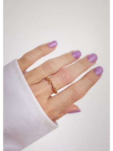Hey Happiness Vergold. Lorbeer-Ring aus 925er Sterlingsilber in Gold