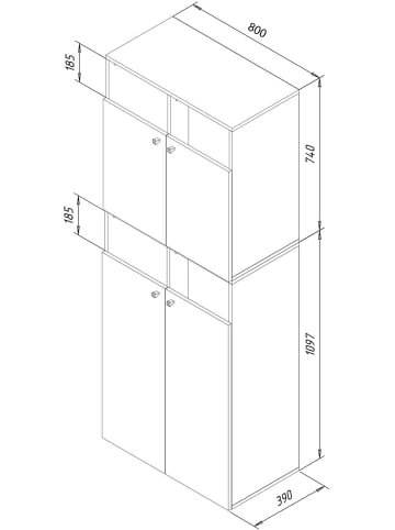 ebuy24 Badschrank DresoXXL Weiß 80 x 39 cm