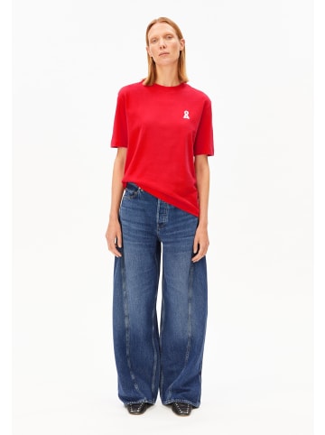 armedangels T-Shirt Iconic A Tarjaa in rot weiß