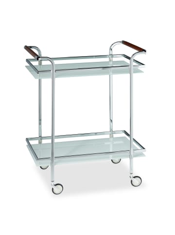 relaxdays Servierwagen in Silber - (B)66 x (H)85 x (T)43 cm