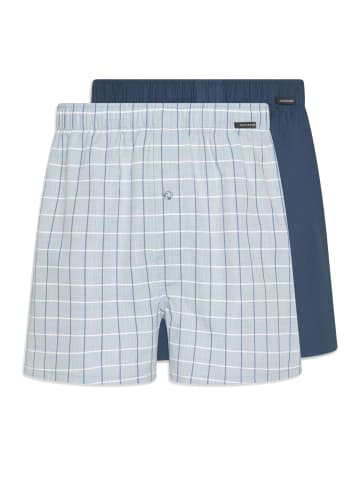 Schiesser Boxershorts Web in Hellblau / Dunkelblau