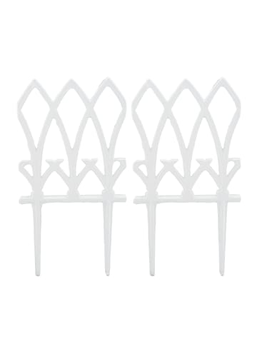 relaxdays 2 x Beetzaun in Weiß - (B)17,5 x (H)33,5 cm