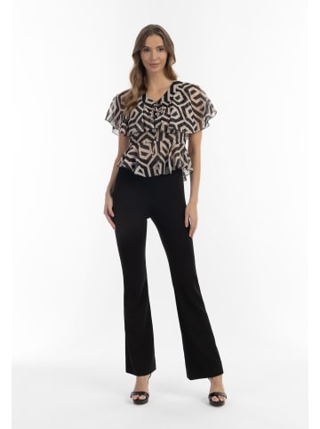 faina Damen Bluse in Schwarz Beige