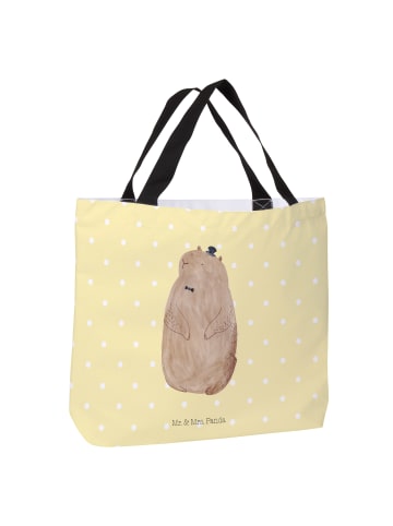 Mr. & Mrs. Panda Tote Bag Murmeltier ohne Spruch in Gelb Pastell